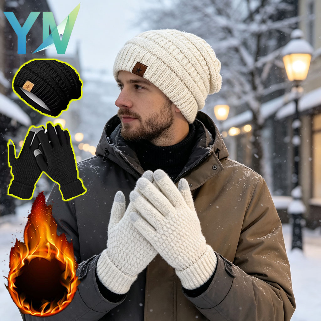 Running Gear In Winter - Juego de guantes y gorro de