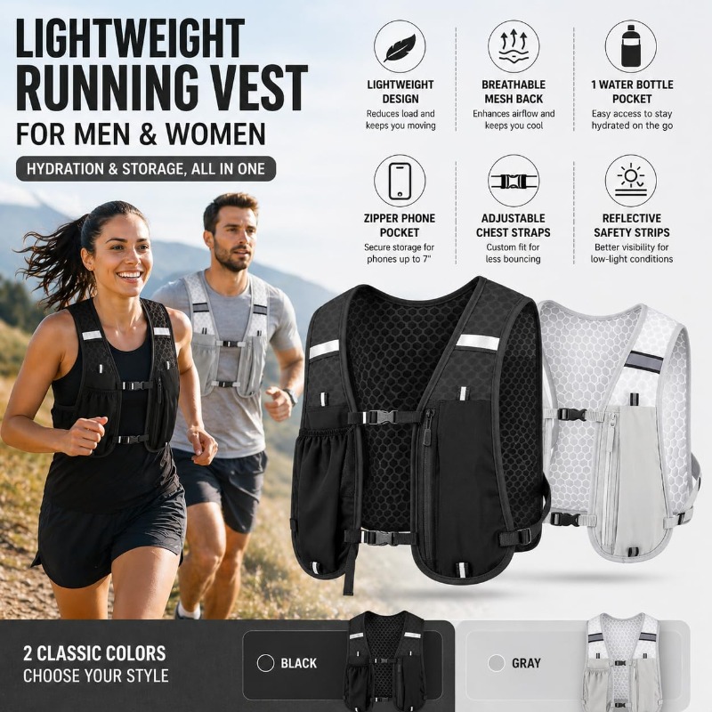 Chaleco Reflectante Ligero par - Running Gear Storage reseña y precio